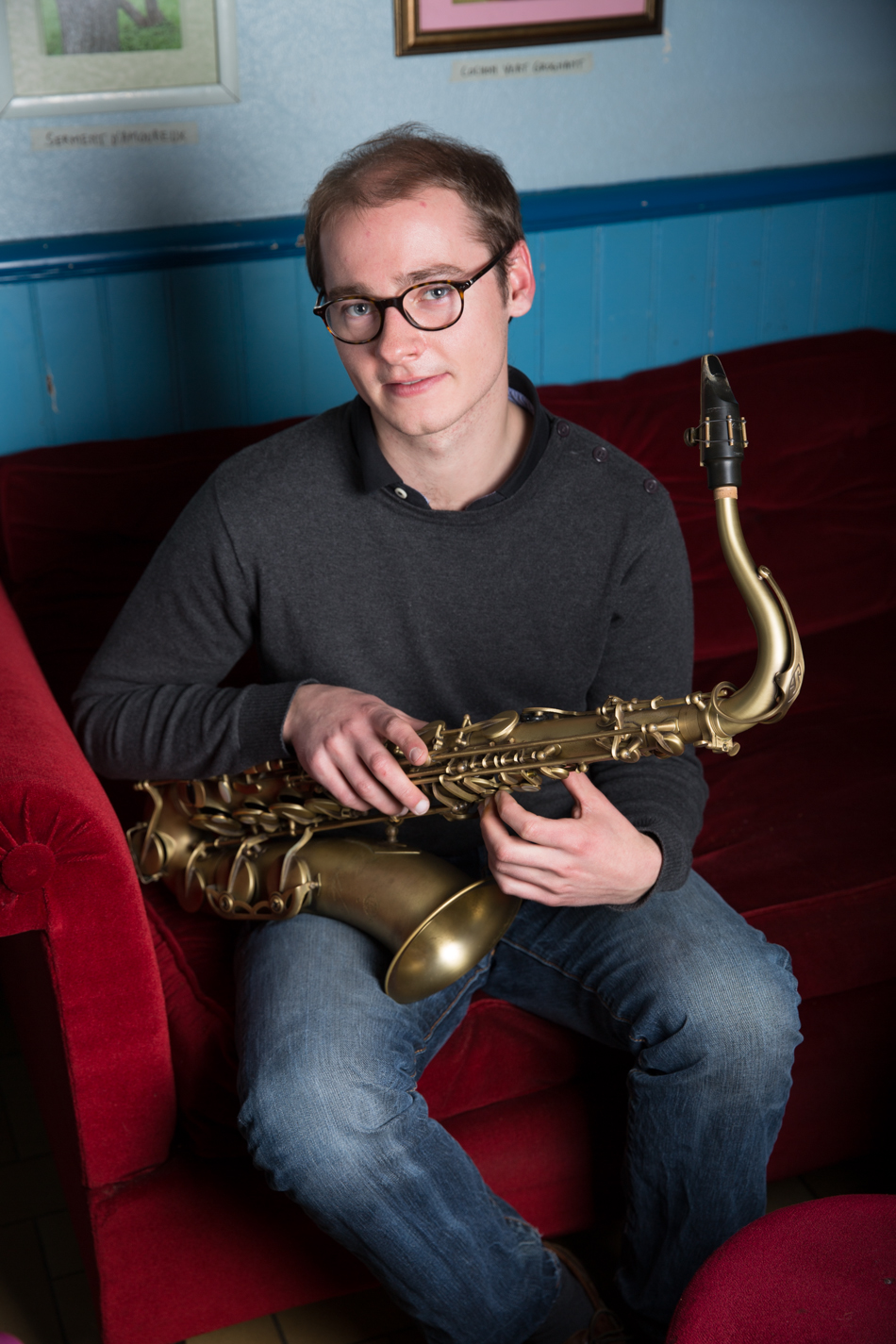 Portrait de Matthieu Ablain, saxophoniste, par Caroline Ablain Photographe
